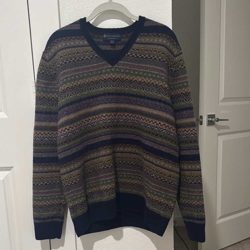 Men's Brooks Brothers Multicolor V-Neck Sweater